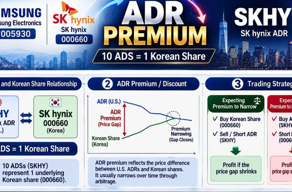 SK Hynix ADR premium versus Korean shares and short-selling flows