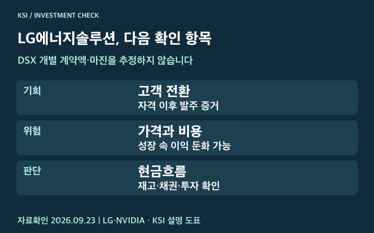 LG에너지솔루션 사업 기회와 후속 확인 지표