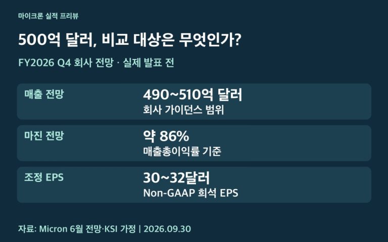 마이크론 실적 비교 기준