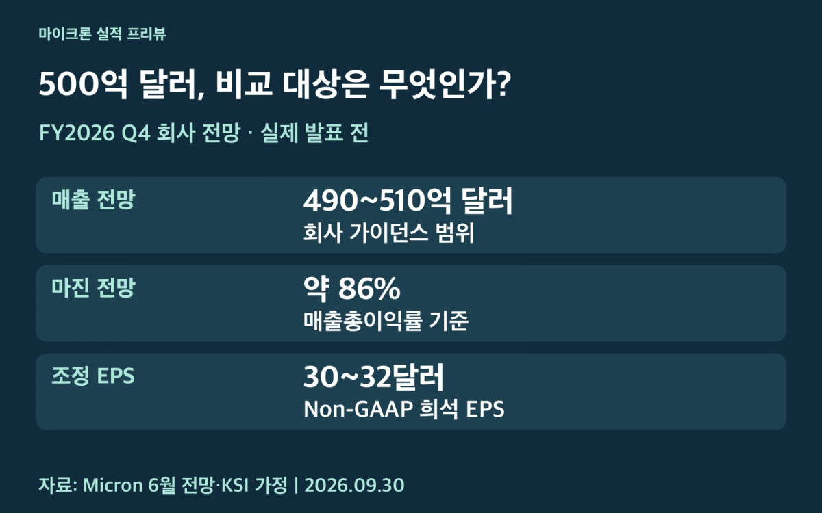 마이크론 실적 비교 기준