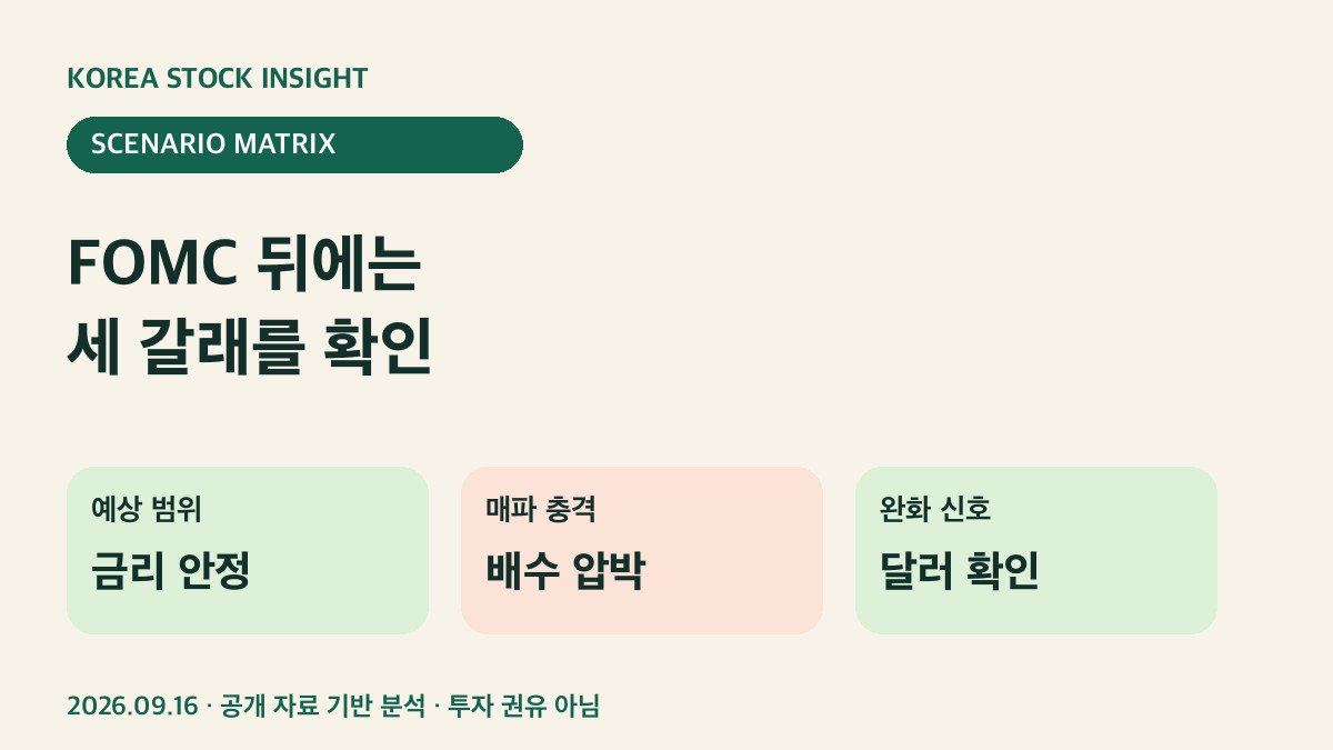 FOMC 결과별 반도체주 점검 항목 비교