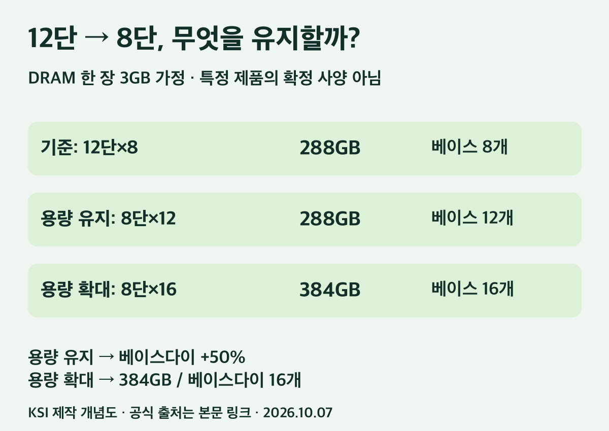 동일 용량과 용량 확대의 물량 비교
